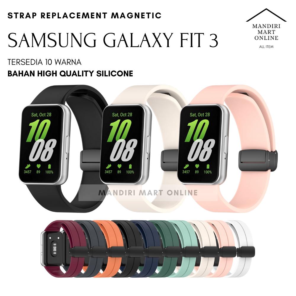Samsung Galaxy Fit 3 Silicone Magnetic Buckle Strap Samsung Fit 3 Replacement Strap Plain Colourful