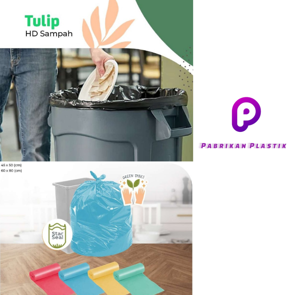 HD 45x50 ถุงขยะม้วนสี / ถุงขยะ / ถุงขยะ HD
