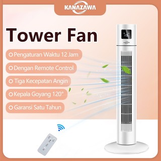 KANAZAWA  Kipas Angin Menara Tower Fan Timer 12 Jam Remote Control  Angin Kencang Sejuk