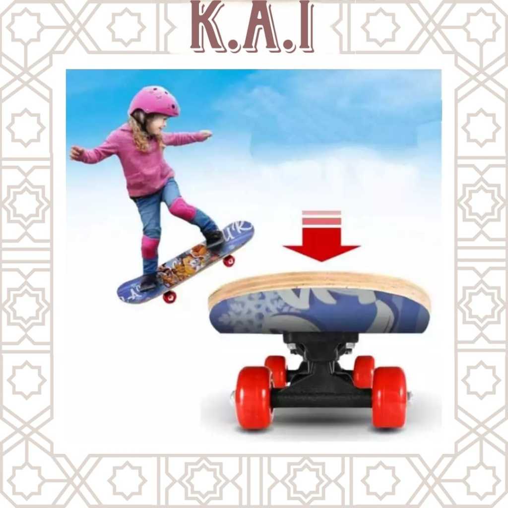 (KAI🌹 Kids Skateboard Speeds Pennyboard ของเล ่ นเด ็ กล ้ อ PVC Skate Board Fullset Freestyle