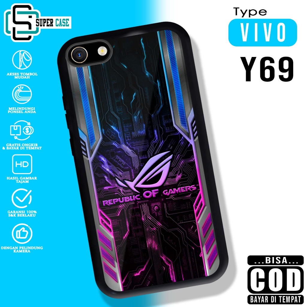 VIVO Y69 SuperCase Motif Case [ ROGN ] เคสมือถือกระจกเคลือบเงาแบบกําหนดเอง Softcase กระจกเคลือบเงา C