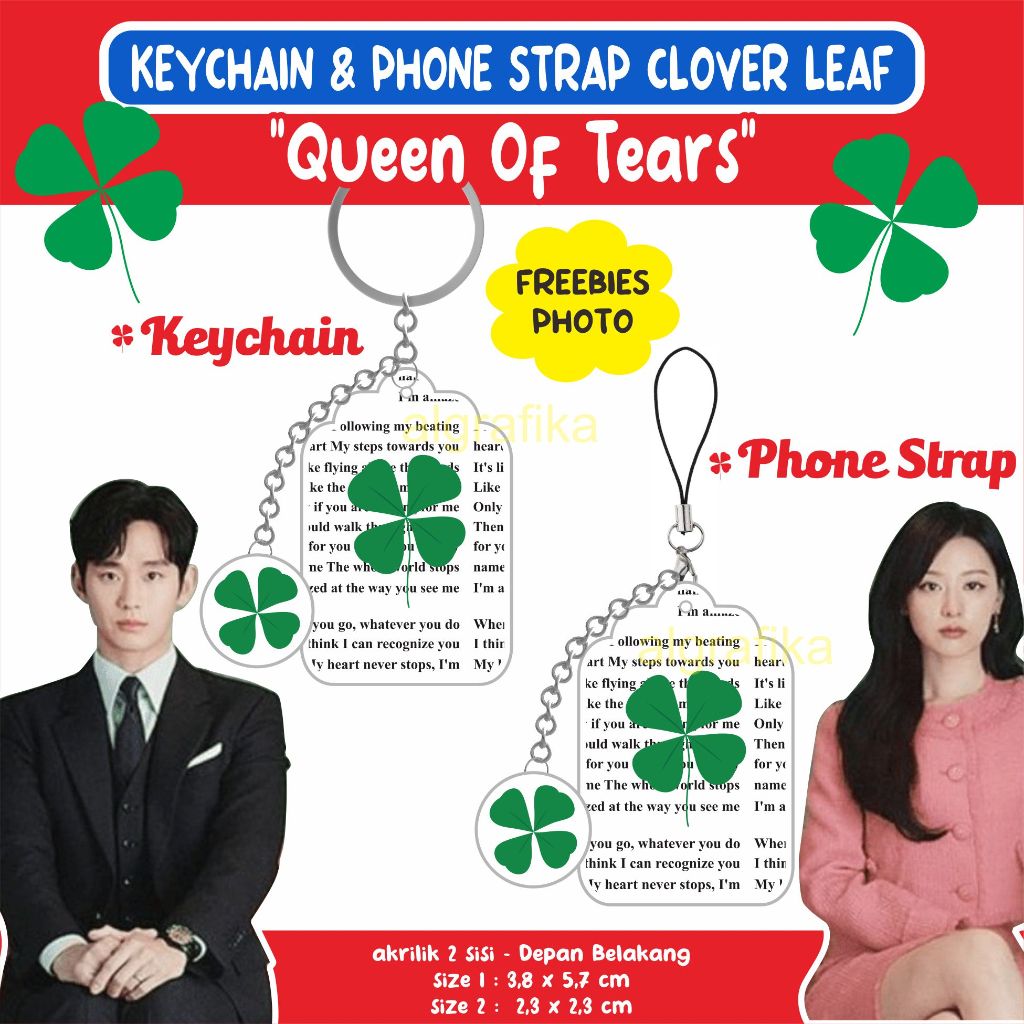 GUNGAN KEYCHAIN KEYCHAIN QUEEN OF TEARS STRAP โทรศัพท์ CLOVER LEAF HONG HAEIN KDRAMA