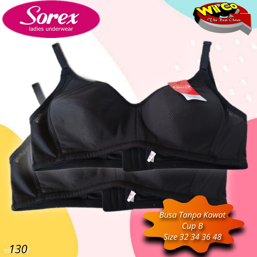 K130 Sorex Womens Underwire Bra, Non-Foam Cup B Size 32 - 38