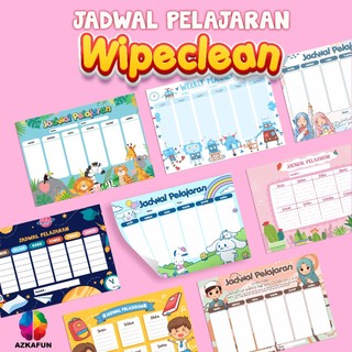 Poster JADWAL PELAJARAN  wipe clean - Poster sekolah jadwal pelajaran