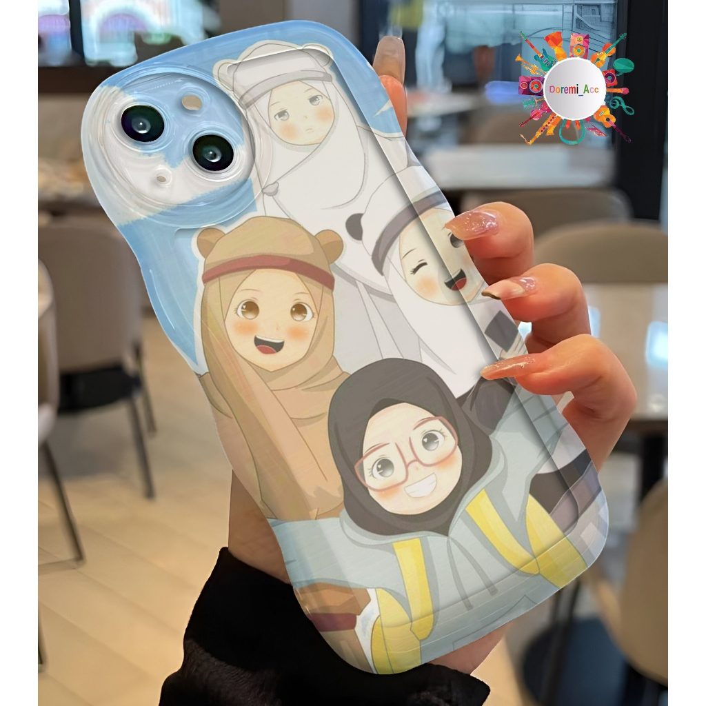 CUSTOM CUTE GIRLS CLEAR WAVE CASING SOFTCASE สําหรับ A31 A32 A33 RENO 3 4 4F POCO M3 F3 C55 C67 Y81 