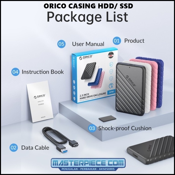 Casing Enclosure Hard Disk/ SSD Orico 25PW1 แล ็ ปท ็ อป 2.5'ภายนอก 3.0/ Casing Hard Disk Docking