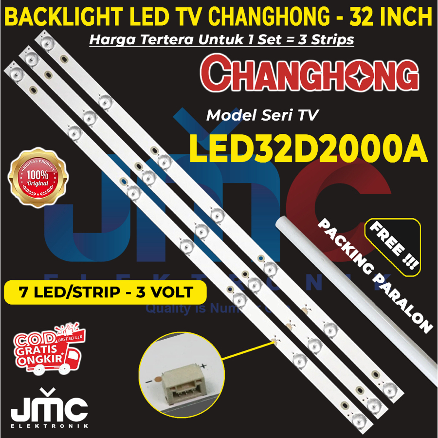 CHANGHONG 32 นิ้ว LED TV BACKLIGHT 32D2000A 32D2000A 32D2000 7 LED 3V