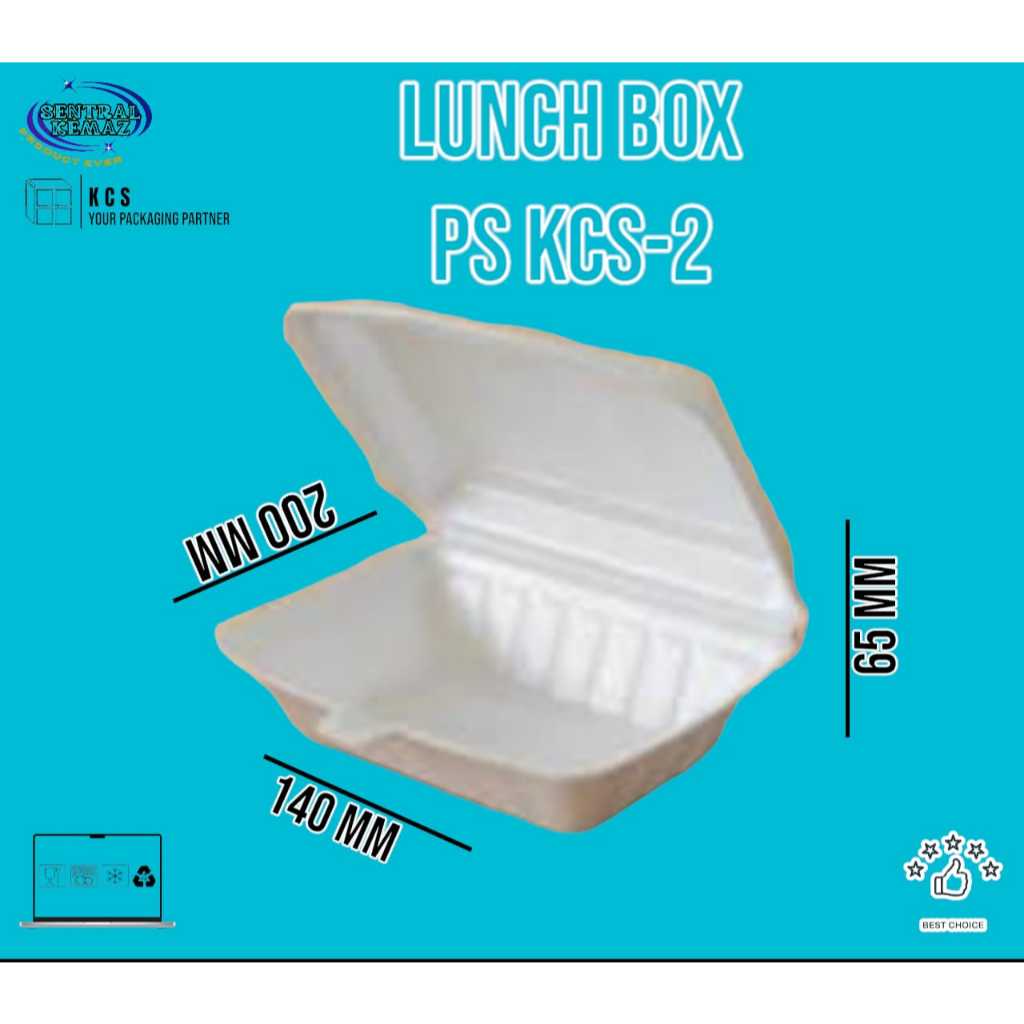 FOAM FOOD PLACE / SNACK PLACE / LUNCH BOX KCS 2 เบรกต์ 100 ชิ้น / 1 SLOP