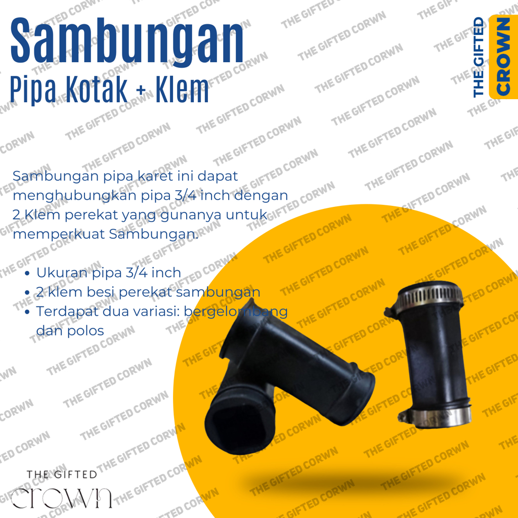 PIPE CONNECTOR + CLAMP / SQUARE PIPE CONNECTOR / SQUARE PIPE CONNECTOR 3⁄4 นิ้ว