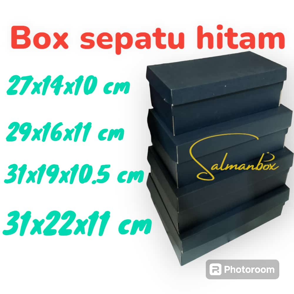 Hitam กล่องรองเท้าสีดําธรรมดาขนาด 31X22X11 CM/JUMBO BLACK SHOE BOX/BLACK SNEAKERS BOX/BOOTS BOX/BLACK SHOE BOX/BLACK CARDBOARD BOX/BLACK CARD BOX/BLACK CARDBOARD