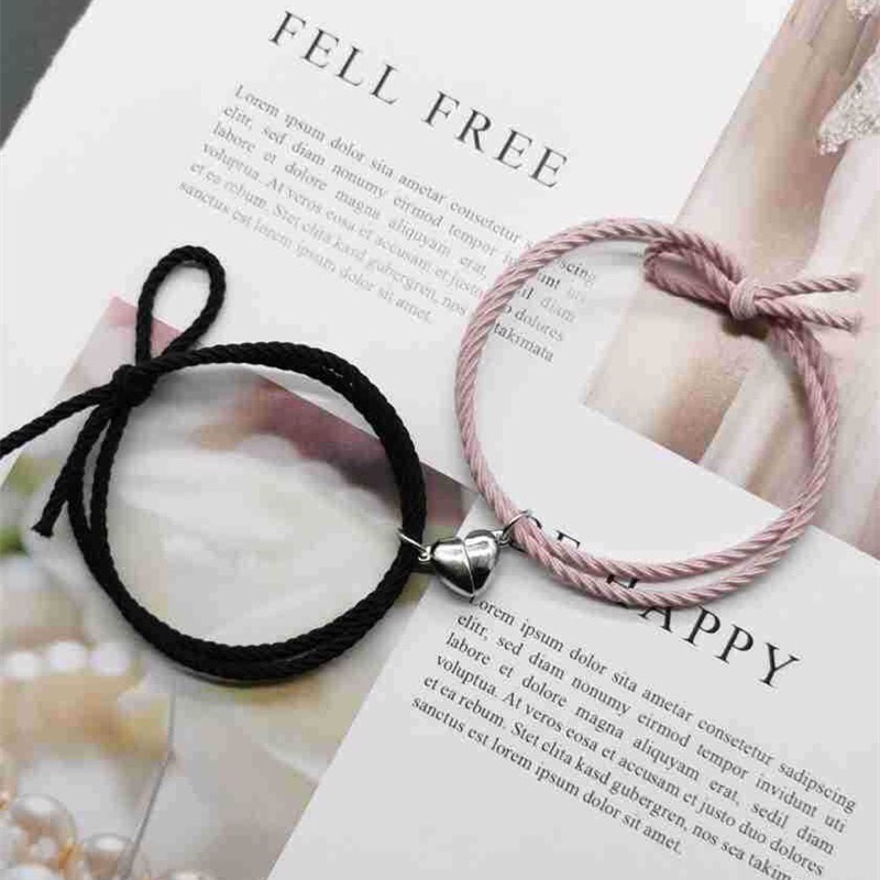 MAGNET LOVE COUPLE BRACELET ผู้ชายและผู้หญิง COUPLE BRACELET KOREAN FASHION BRACELET LOVE HEART BRAC