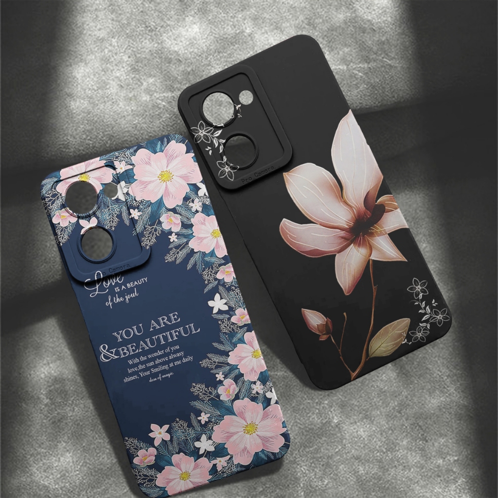 เคส HP สําหรับ VIVO Y03 FLOWER MOTIF PICTURE HP CASE SOFTCASE HANDPHONE - SIZORA OFFICIAL - MB79