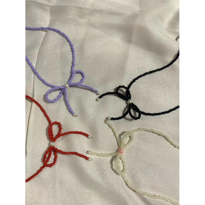 RIBBON NECKLACE [PO 3 DAYS] | สร้อยคอริบบิ้นที่สวยงาม | BEADS RIBBON NECKLACE