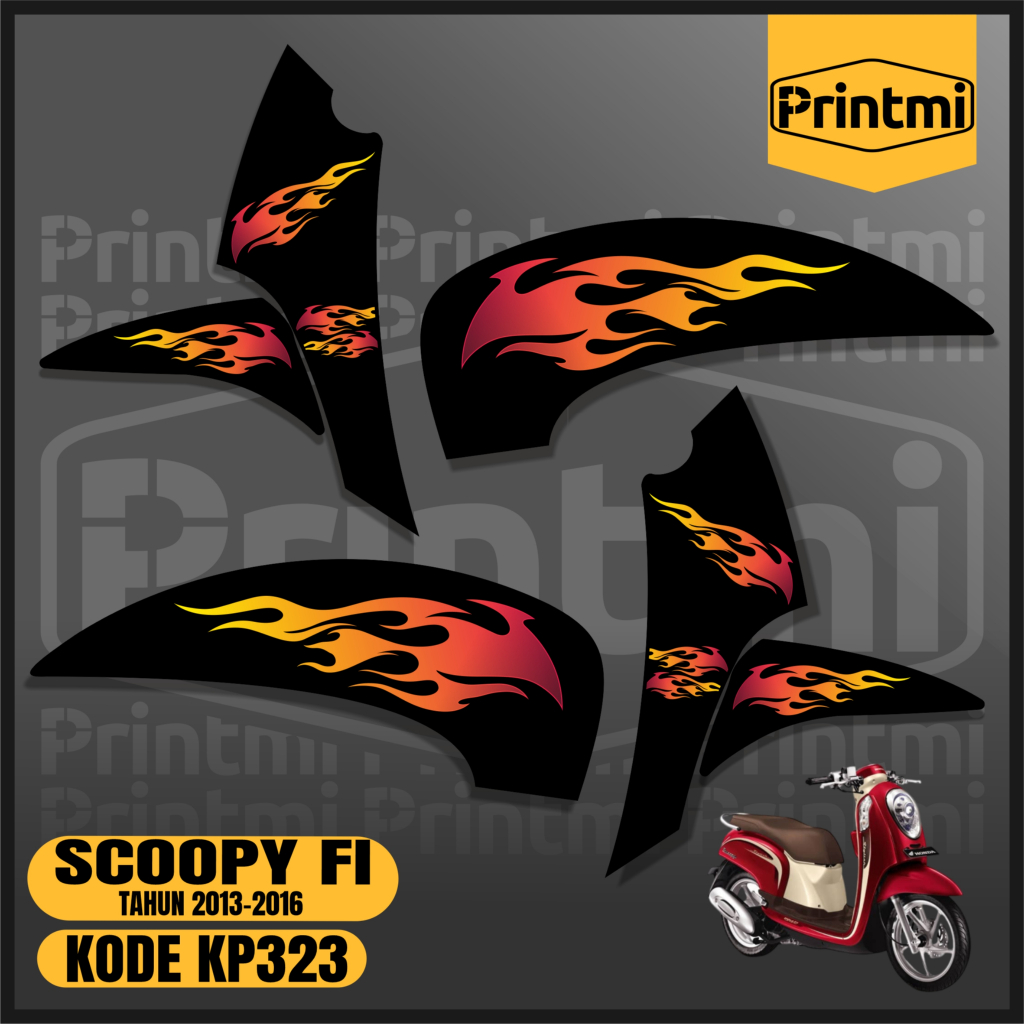 Striping สติกเกอร์ Scoopy FI 2016 2015 2014 2013 รถจักรยานยนต์ Variation List Skotlet Racing Printmi