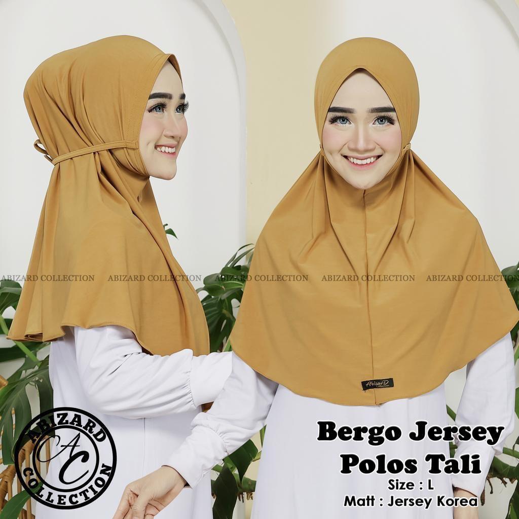 HIJAB BERGO SERIA PLAIN STRAP KOREAN JERSEY/BERGO SERIA PLAIN STRAP DAILY JERSEY (Size L)