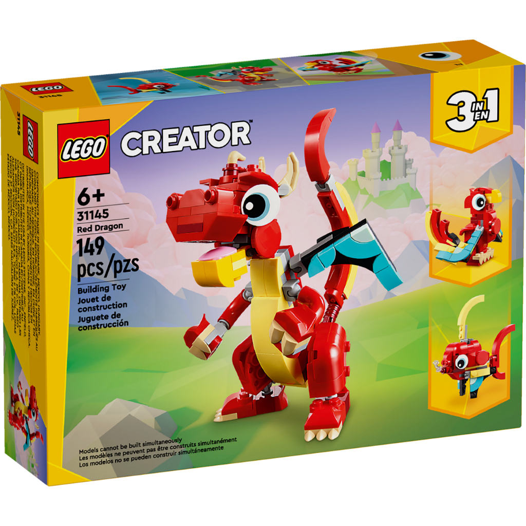 LEGO Creator - ของเล่นมังกรแดง 3 in 1 31145