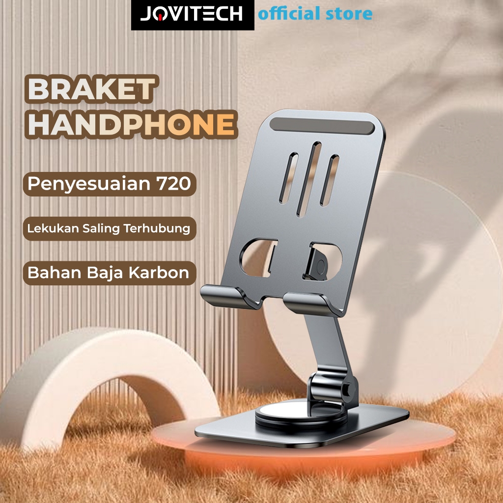 Jovitech 360 ที่วางโทรศัพท์โลหะอลูมิเนียม° ที่วางโทรศัพท์แบบหมุนได้ แท็บเล็ต HP ที่ทนทาน - MH03