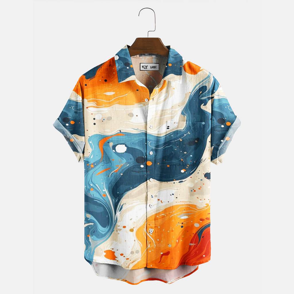 เสื้อเชิ้ตผู้ชาย KEMEJA Premium - Abstract Painting Art