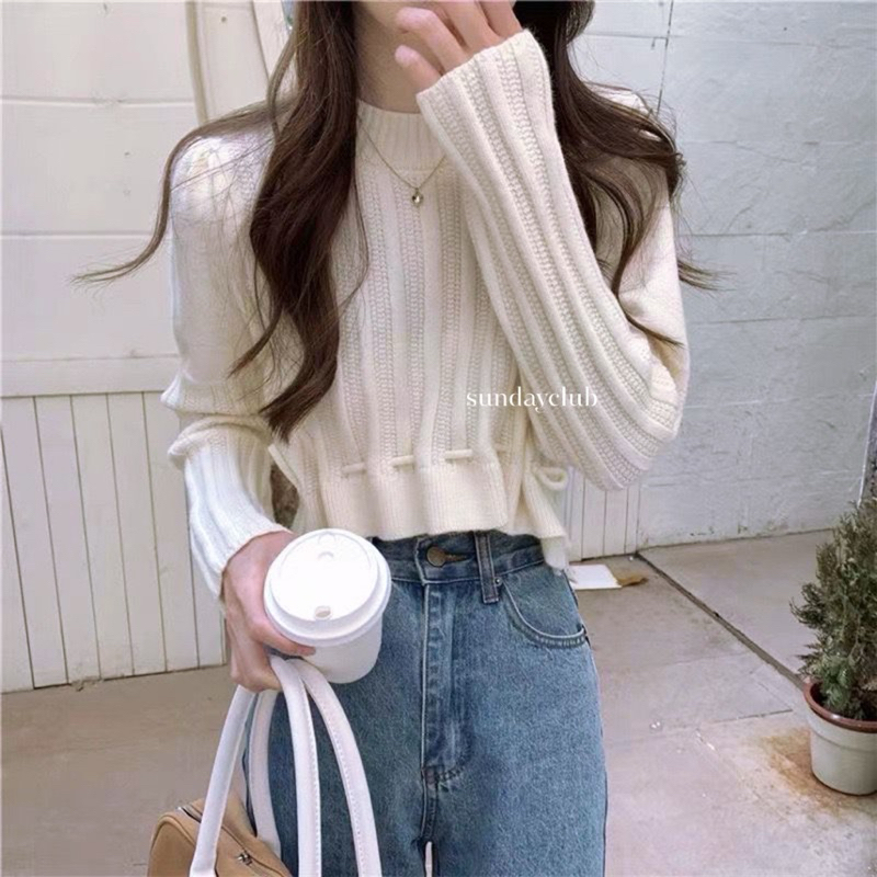 SUNDAYCLUB Mouline Sweater เสื้อถักถักผู้หญิง