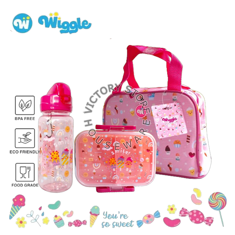 Wiggle Lunch Box Set Lunch Bag Kids Set Hello Dino |กล่องข้าว&กระเป๋าใส่ขวดหัดดื่ม