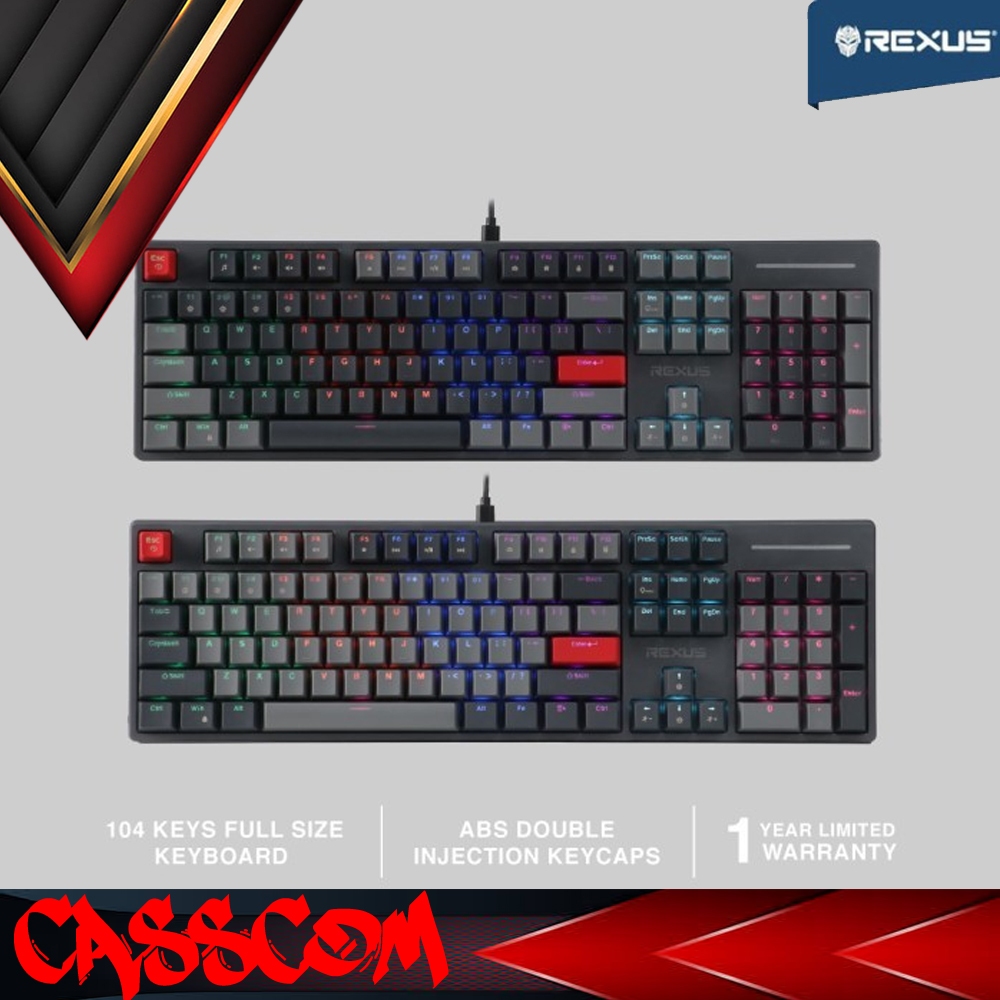 Rexus Heroic RX-KX5 RGB Mechanical Gaming Keyboard Fullsize K-X5 USB แบบมีสาย