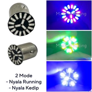 Lampu Stop Rem Belakang 18 Mata LED Gepeng 2 Mode Running Kedip Universal Motor