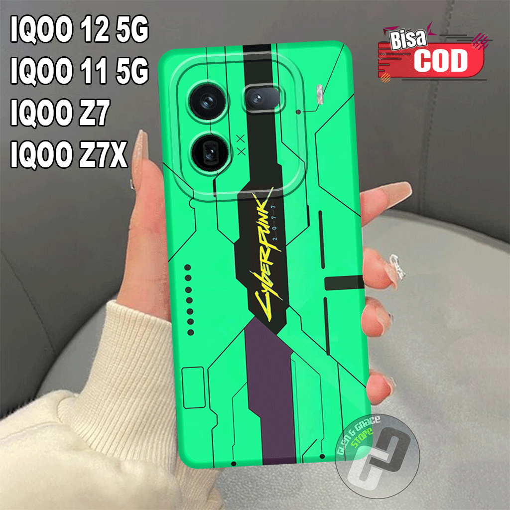 G45-Case Pro Camera IQOO 12 5G-วัสดุยางแบบยืดหยุ่น-เคส IQOO 11 5G- IQOO Z7-IQOO Z7X- CYBERPUKK Motif