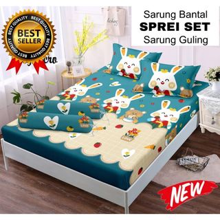 BESTSELLER SPREI SET KARAKTER motif kartun viral TERBARU lucu ukuran 180x200 160x200 120x200 free sarung bantal & sarung guling / seprei homemade anak anak termurah terlaris size king queen single premium