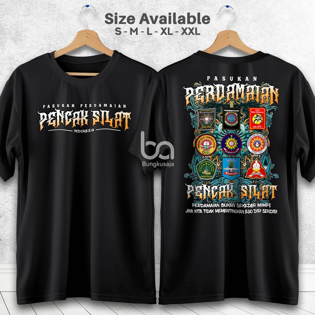 V300 อินโดนีเซีย Pencak Silat Peace เสื้อยืด IPSI อินโดนีเซีย Sedulur เสื้อศิลปะการต่อสู้ผ้าฝ้ายหวี 