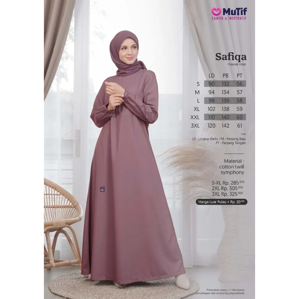 KATUN ES - MUTIF SAFIQA MAUVE ROSE S - เดรสมุสลิม - Gams Cotton ORI MUTIF