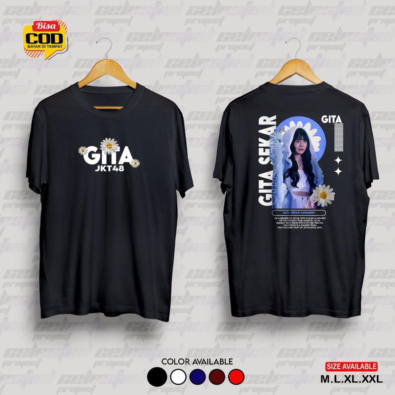 Kaos JKT48 New Era Gita Sekar Andarini - เสื้อยืด Distro Member JKT48~ฟรีสติ๊กเกอร์