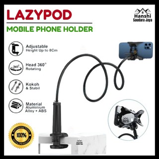Lazypod Jepit Flexible Holder HP Standing Jepitan Narsis Fleksibel For Smartphone Universal
