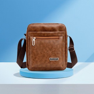 Tas Selempang Pria Motif Polos Tas SlingBag Bahu Bahan Kulit New Collection - WY 3046
