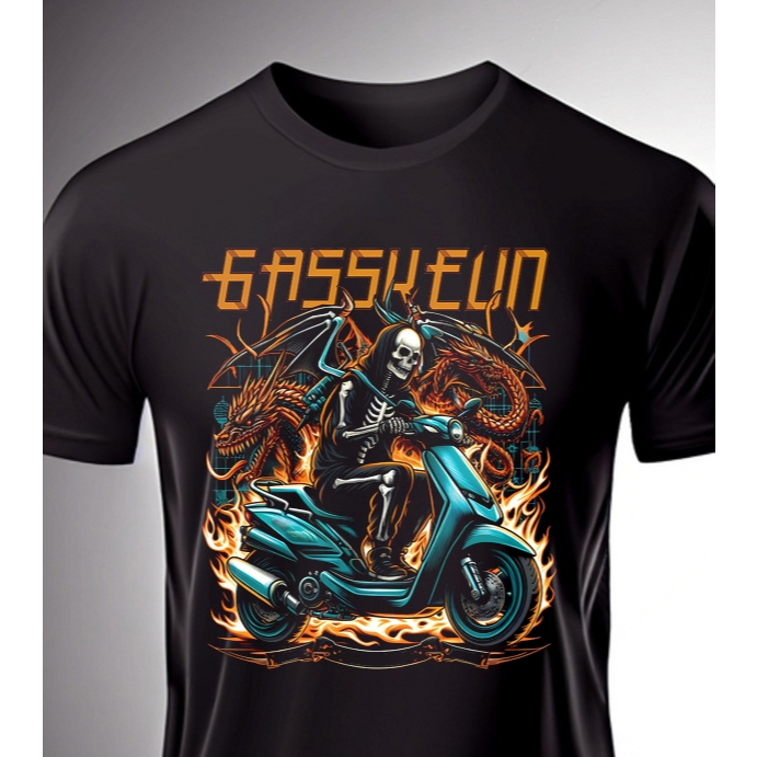 เสื้อยืดนักขี่จักรยานมอเตอร์ไซค์ Gaskeun เสื้อยืดแข่งรถ