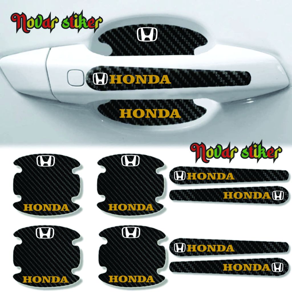 ใหม่ Honda Carbon Handle สติ๊กเกอร์ Honda Brio Jazz Mobilio Crv Hrv Brv City Civic รถ Handle สติ๊กเก