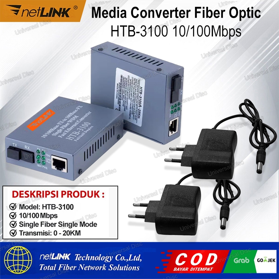 NetLink HTB 3100 AB HTB3100 AB ตัวแปลงสื่อโหมดเดียว Netlink
