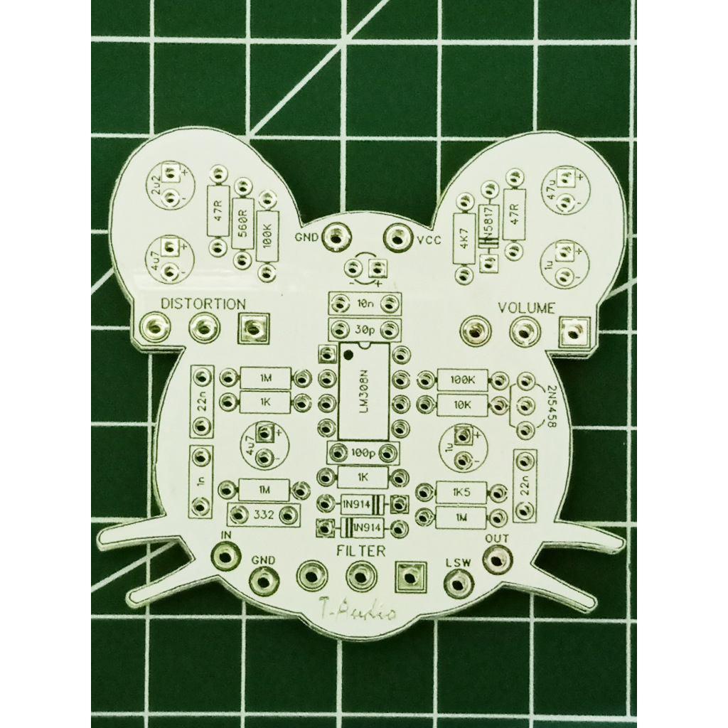 T-Audio PCBFX-058B จาก Proco RAT Distortion เอฟเฟกต์กีตาร์เหยียบ PCB DIY