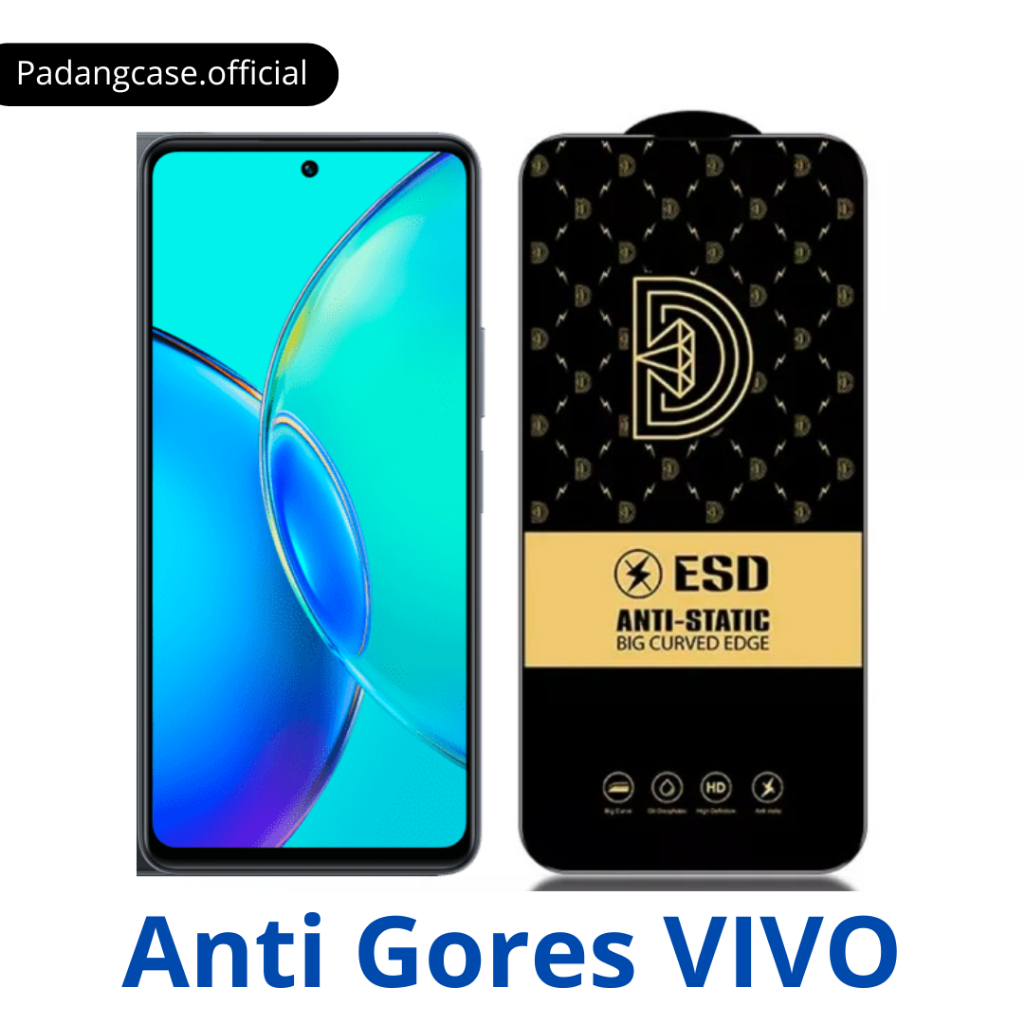 กระจกนิรภัย ESD Full Cover Anti Static Vivo Y28 T1 5G Y01 Y02 Y02S Y15S Y16 Y20 Y20I Y20S Y12S Y21 Y