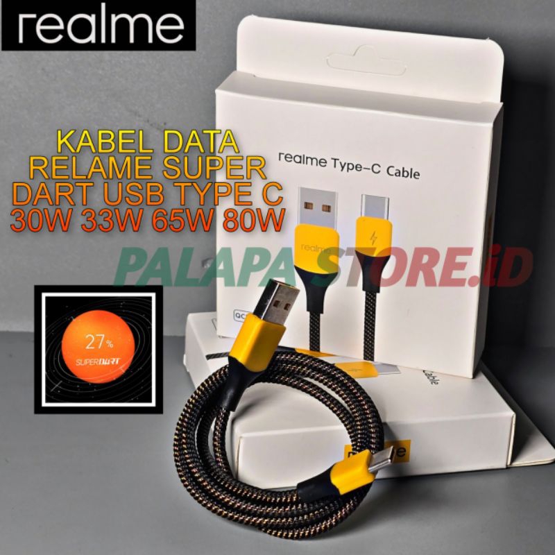 Realme Usb Type C Nylon Braided Data Cable Support 30W 33W 65W 80W Super Vooc Realme X/ XT/ 7 Pro/ 8