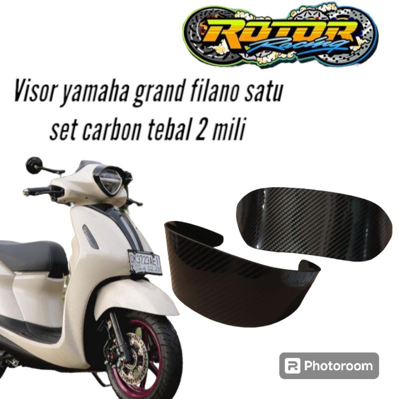 Yamaha grand filano Visor หมวกไฟหน้าชุดเดียว+หมวกวัดความเร็ว รุ่นประเทศไทย กาวคาร์บอน motif plus 3m เทปกาวคู่