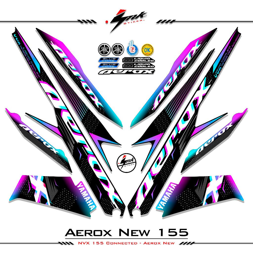STRIPING AEROX 155 ใหม่ CONNETED MOTIF 2 / สีคอมโบ / ฐานสีดํา / AEROX 155 สติ๊กเกอร์เชื่อมต่อ / AERO