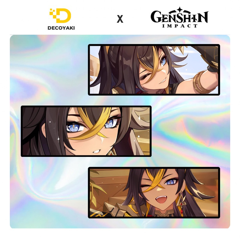 Dehya Genshin Impact Hologram Slap Sticker, Dehya Genshin Impact Hologram Sticker