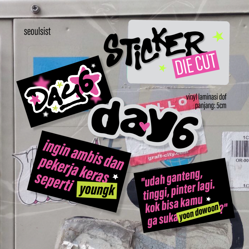 สติ๊กเกอร์ Die Cut DAY6 | Day6 - Youngk ambis - Dowoon หล่อ