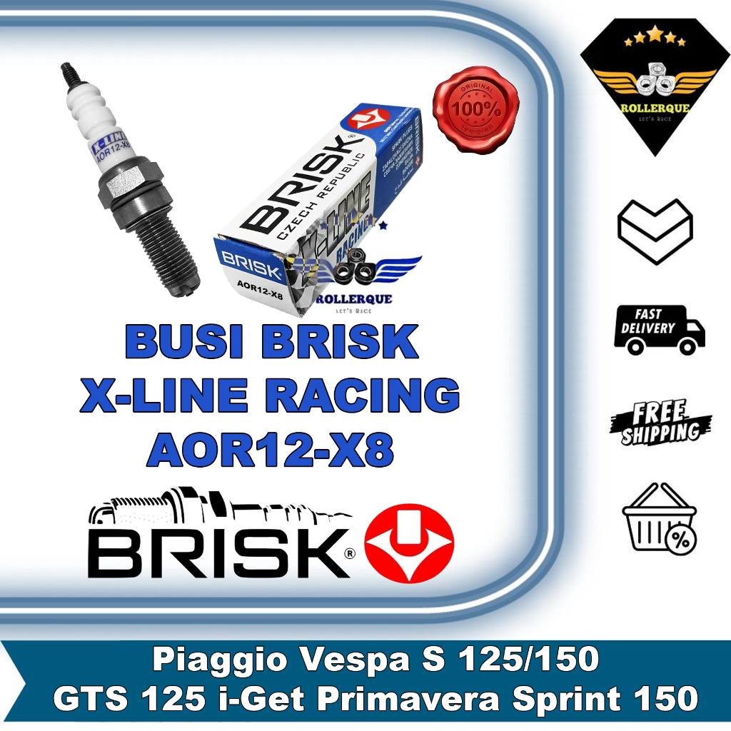 Brisk มอเตอร์ X-Line Racing Primavera Sprint Vespa GT GTS LX S Liberty LT Baverly Carnaby ET4 MP3 12