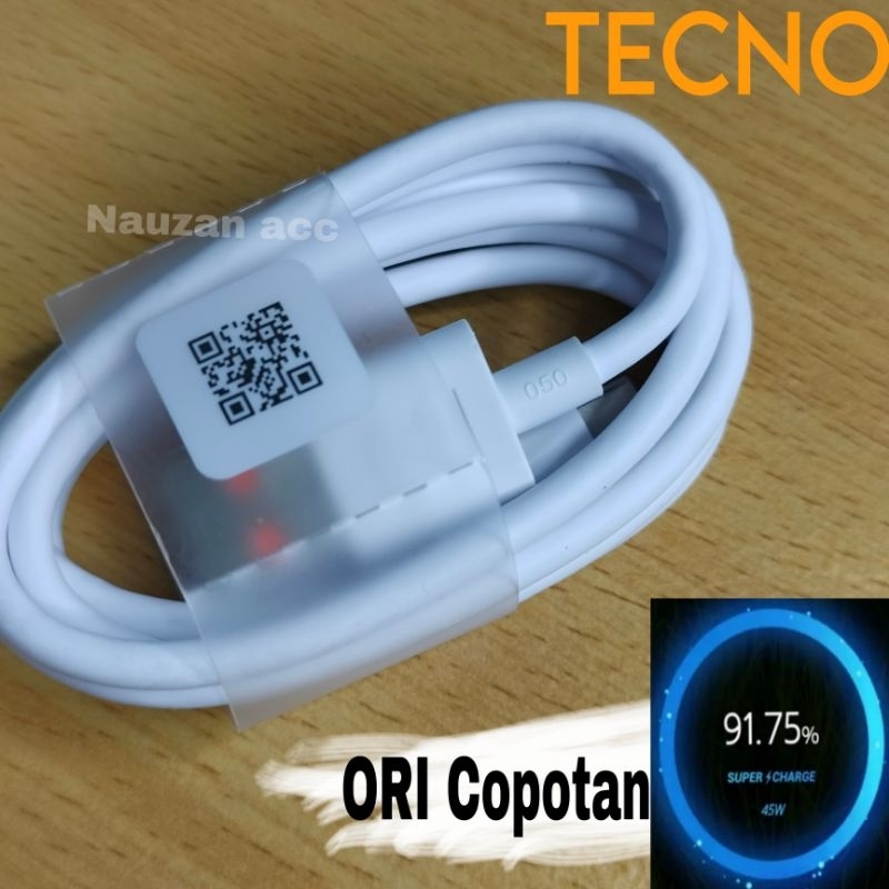 สายเคเบิลข้อมูล TECNO 45W 70W 68W Camon 40, Pova 5 PRO, Pova 6 Original Super Charger Tecno