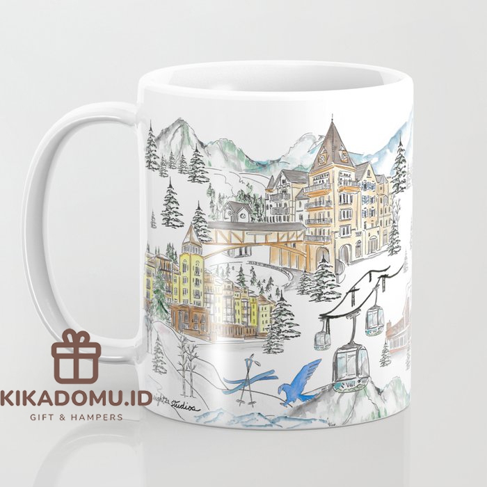 Vail Skyline แก้วกาแฟเซรามิคของขวัญตกแต่งเครื่องดื่ม Hampers
