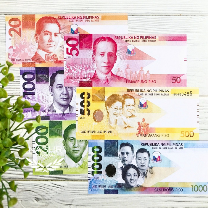 PICTURE 1 ด้านข้างจําลอง / ของเล่นเงิน Peso Phillipine PHP ฟิลิปปินส์ - ราคาหน่วย, MIN ORDER 5 ชิ้น,