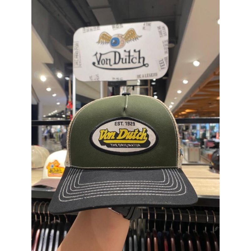 Von Dutch Caps Men - หมวกผู้ชาย Von Dutch 1113 Army Green - ต้นฉบับ