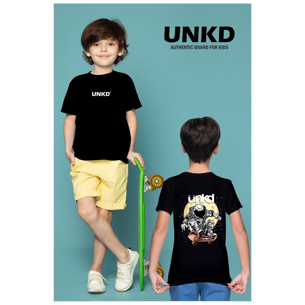 Premium Distro Kids T-Shirt with Skate Galaxy UNKD Character