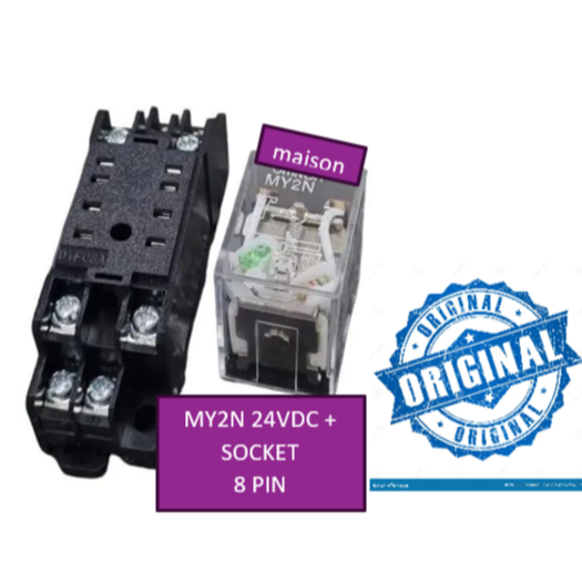 MY2N 24VDC ชุดรีเลย์ + SOCKET - 8 pin / MY2 24VDC / MY2N 24V